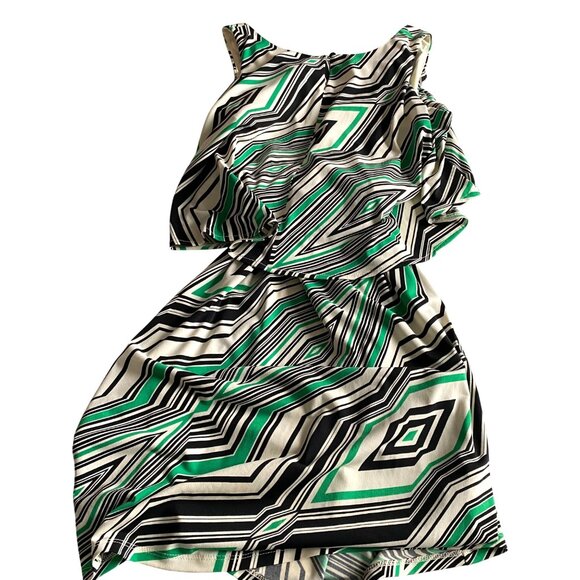 Maggy London Sleeveless Dress in Geometric Striped Pattern Sz 8 Modern Chic City - Picture 6 of 10